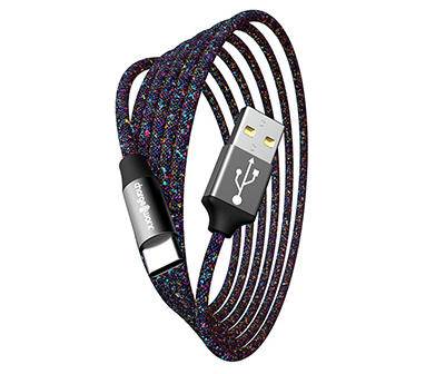 Braided Usb-C Cable, 10 ft, Multicolor