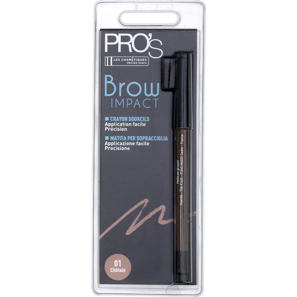 Pro's - Crayon sourcils brow impact 01 châtain