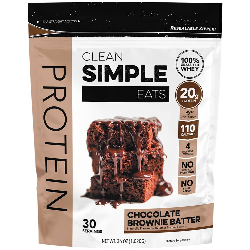 Clean Simple Eats Grass Fed Whey Protein (36 oz) (chocolate brownie batter)