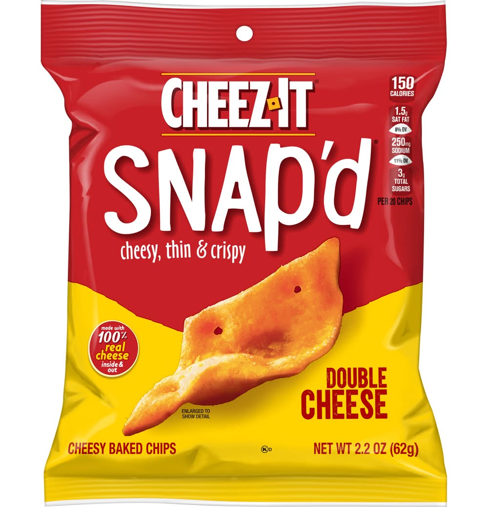Cheez-It Snap'd Thin & Crispy Baked Snacks, Double Cheese (2.2 oz)