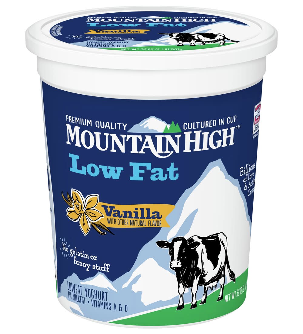 Mountain High Vitamin a & D Lowfat Yogurt, Vanilla (32 oz)
