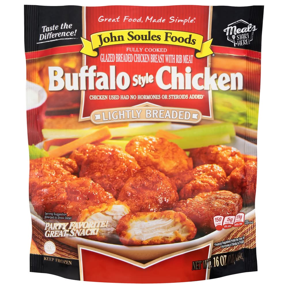 John Soules Foods Lightly Breaded Buffalo Style Chicken (1 lbs)