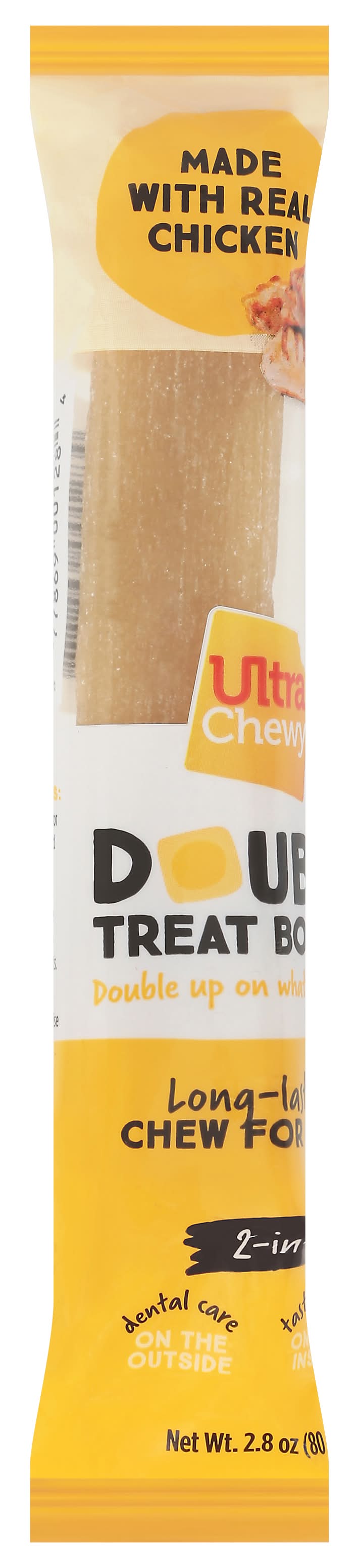 Ultra Chewy Chicken Double Treat Bones Long-Lasting Chew For Dogs (2.8 oz)