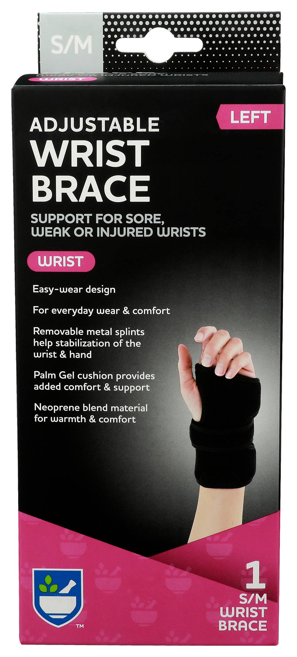 Rite Aid Adjustable Wrist Brace Left, Small/Medium (1 ct)