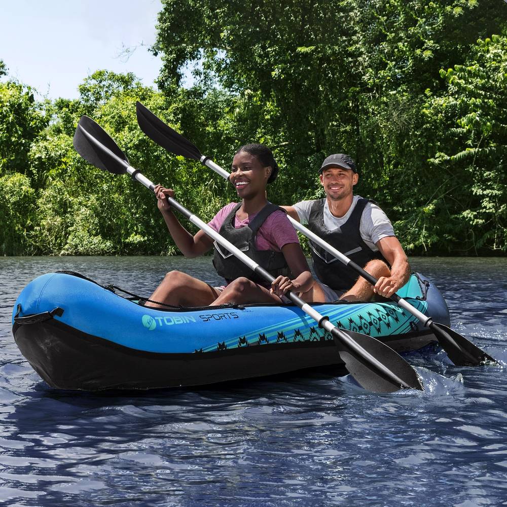 Tobin Sports Wavebreak Inflatable 2-person Kayak, Blue
