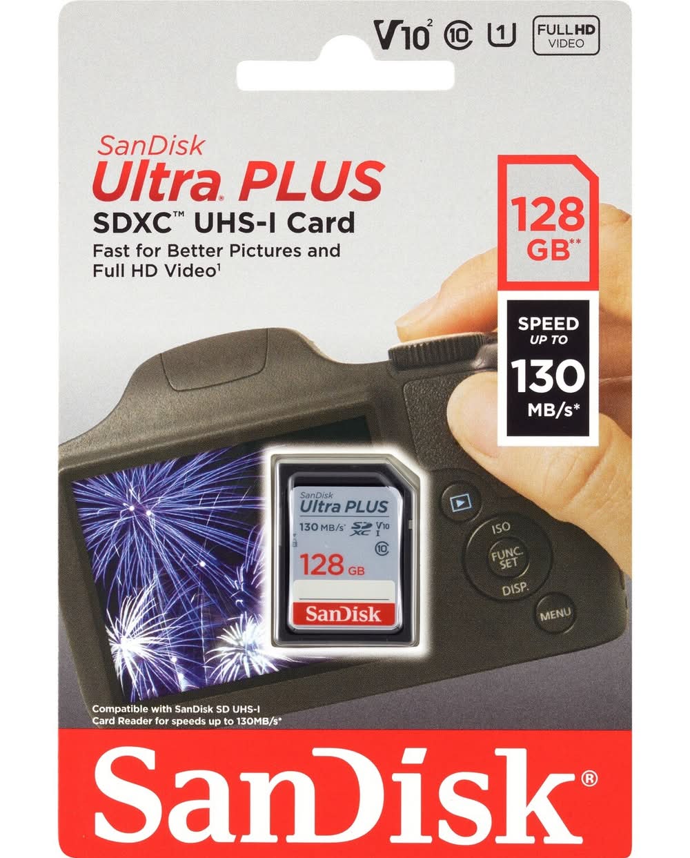 Sandisk Ultra Plus Sdhc Uhs-1 Card, 128Gb