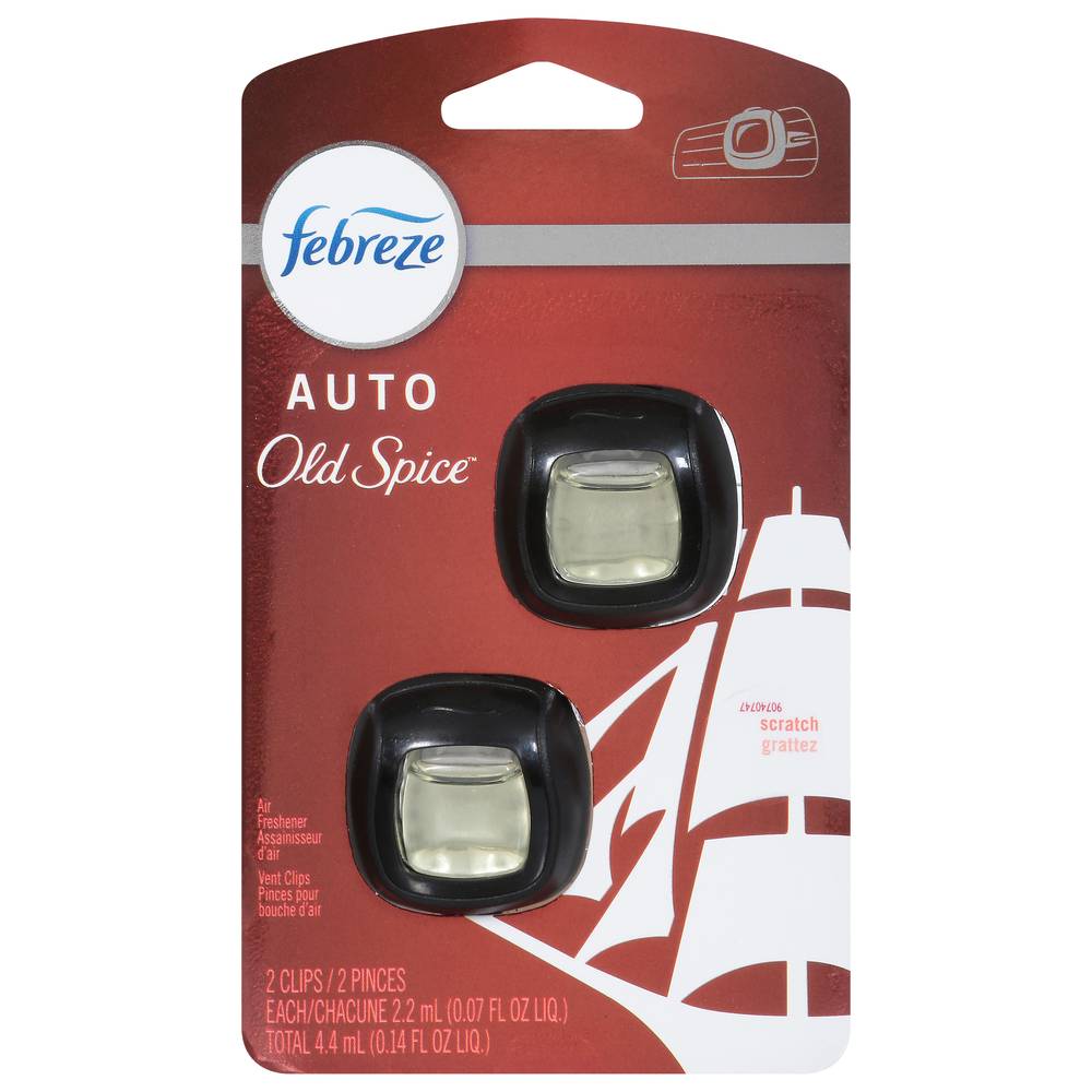 Febreze Auto Vent Clips Old Spice Air Freshener (4.4 ml, 2 ct)