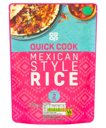 Co-op Quick Cook Mexican Style Rice (250g)