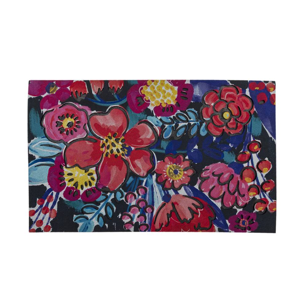 allen + roth 1-1/2-ft x 2-1/2-ft Multi Polyester Rectangular Outdoor Decorative Spring Door Mat | F066 17802 018030