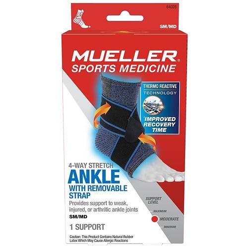 Mueller 4-Way Ankle Support with Removable Strap SM/MD - 1.0 ea