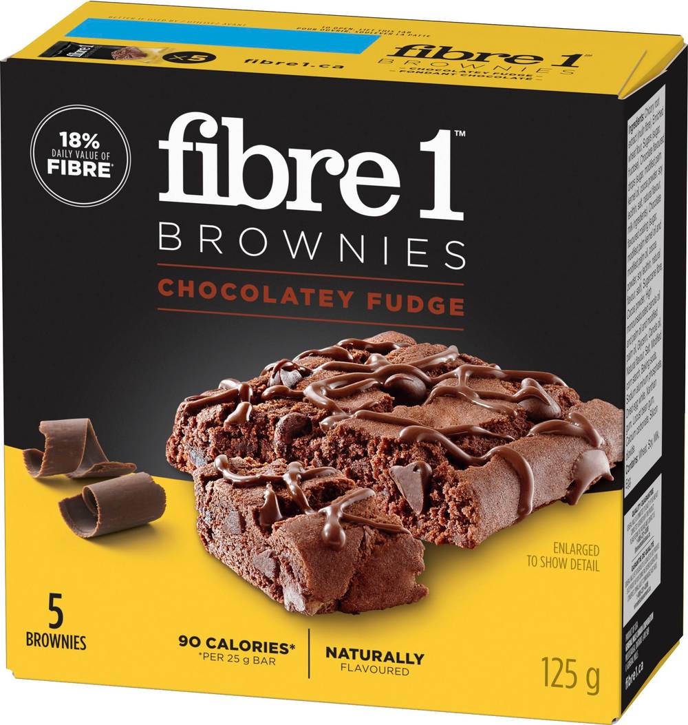 Fibre 1 brownies au fudge au chocolat (5 unités) - chocolately fudge brownies (5 units)