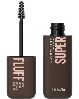 Maybelline Superfluff Brow Mousse Volumizing Tinted Gel Eyebrow Mascara, Black-Brown (0.17 fl oz)