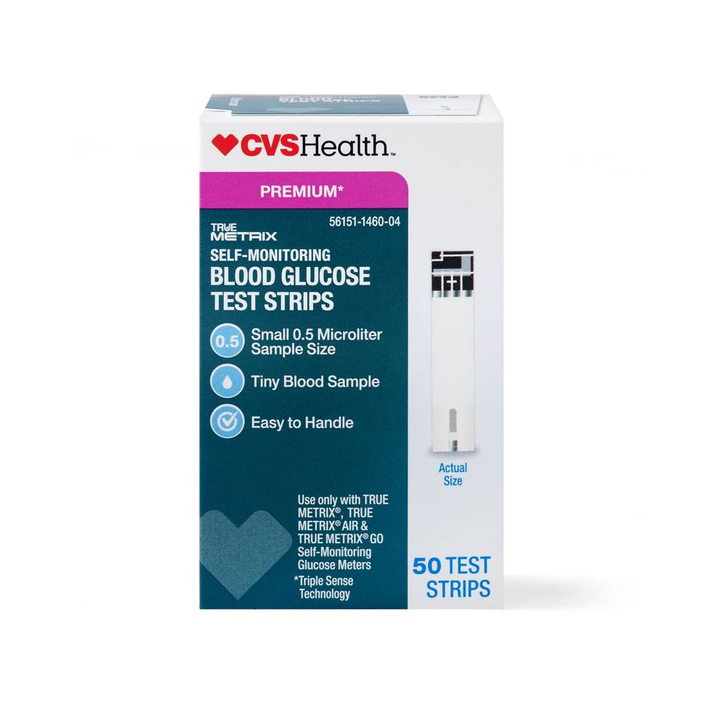 Cvs Health True Metrix Self Monitoring Blood Glucose Test Strips, 50 Ct