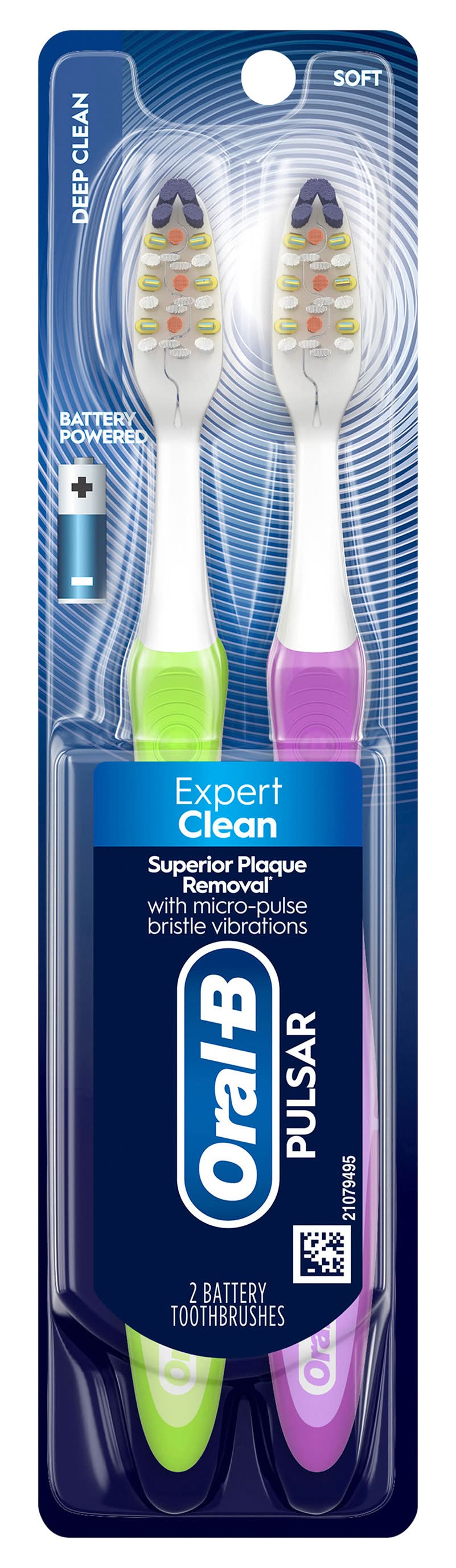 Oral-B Pulsar Expert Clean Soft Battery Toothbrushes Value pack (2 ct)