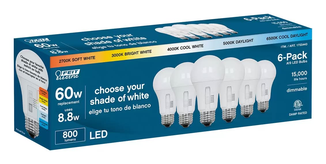 Feit Electric · Focos led luz de día 60w (6 un)