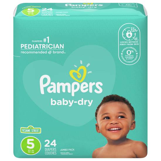 Pampers Baby Dry Day & Nights Size 5 (27+ lb) Diapers (24 ct)