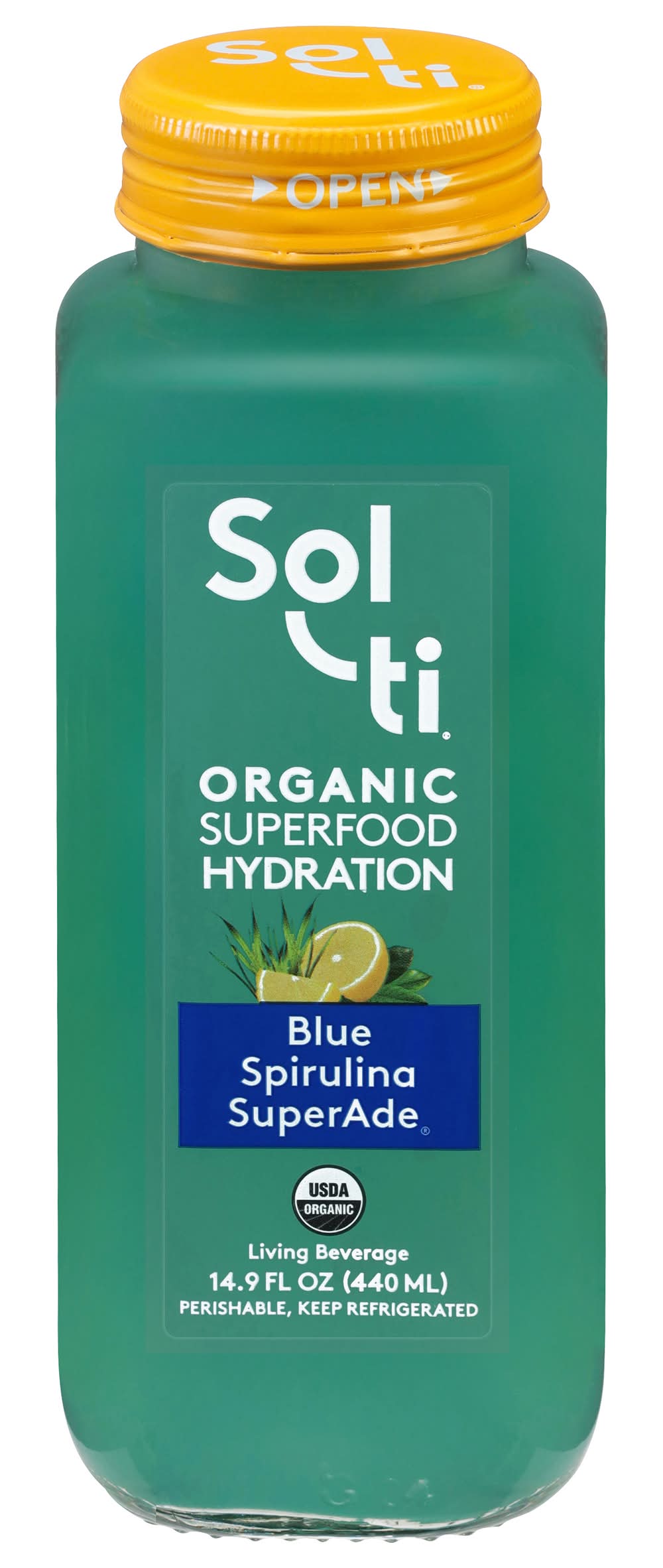 Sol-Ti Hydration Living Beverage, Blue Spirulina Superade (14.9 fl oz)