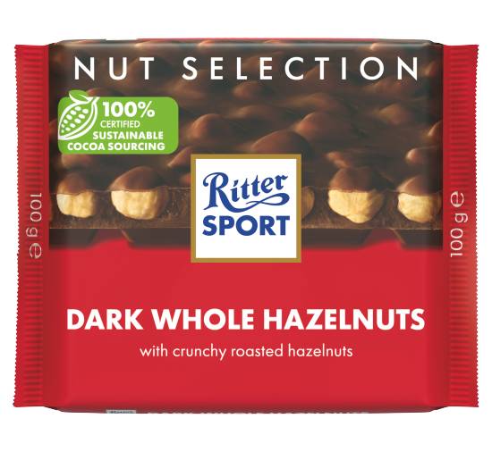 Ritter Sport Nut Selection Dark Whole Hazelnuts Chocolate (100g)