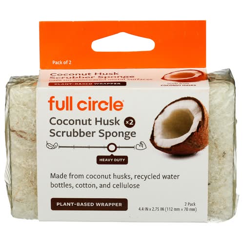 Full Circle Home Coconut Husk Scrubber Sponges 2 Pack