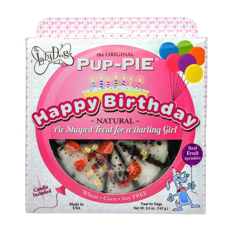 The Lazy Dog Cookie Co. Original Pup Pie Happy Birthday, Darling Girl Pie (5 oz)