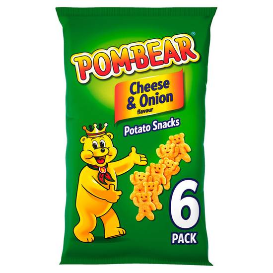Pom Bear Cheese & Onion Multipack Crisps 6pk