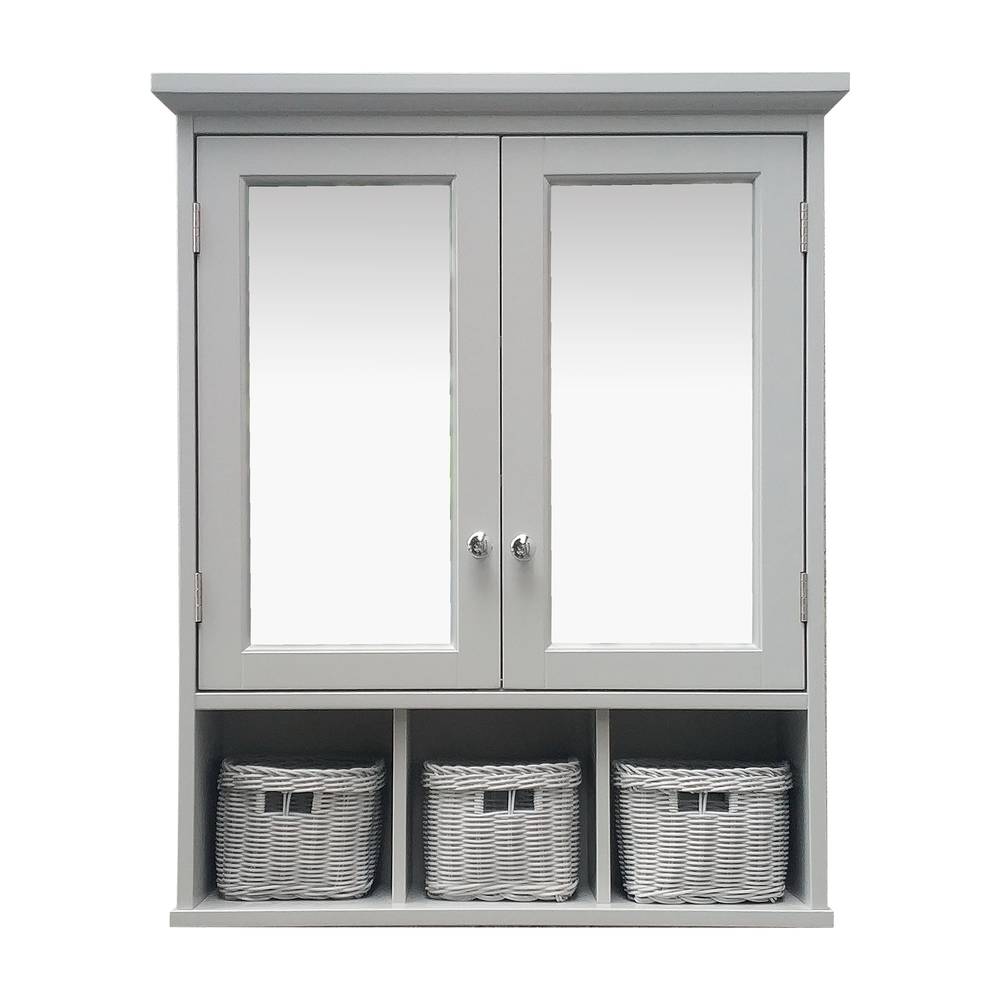 allen + roth 24.75-in x 30.25-in Surface Mount Grey Mirrored Soft Close Medicine Cabinet | LW098A01