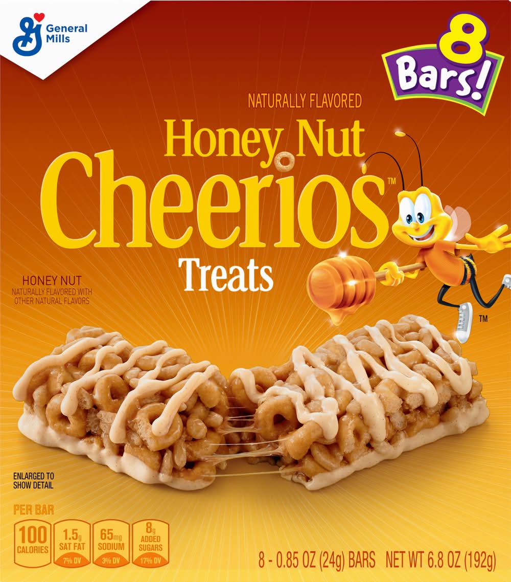 Cheerios Breakfast Cereal Treat Bars, Honey Nut (8 x 0.85 oz)