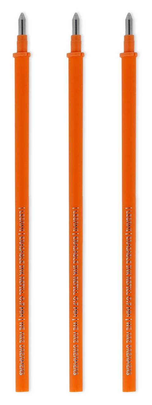 Conjunto 3 Recargas Laranja Caneta Apagar Legami