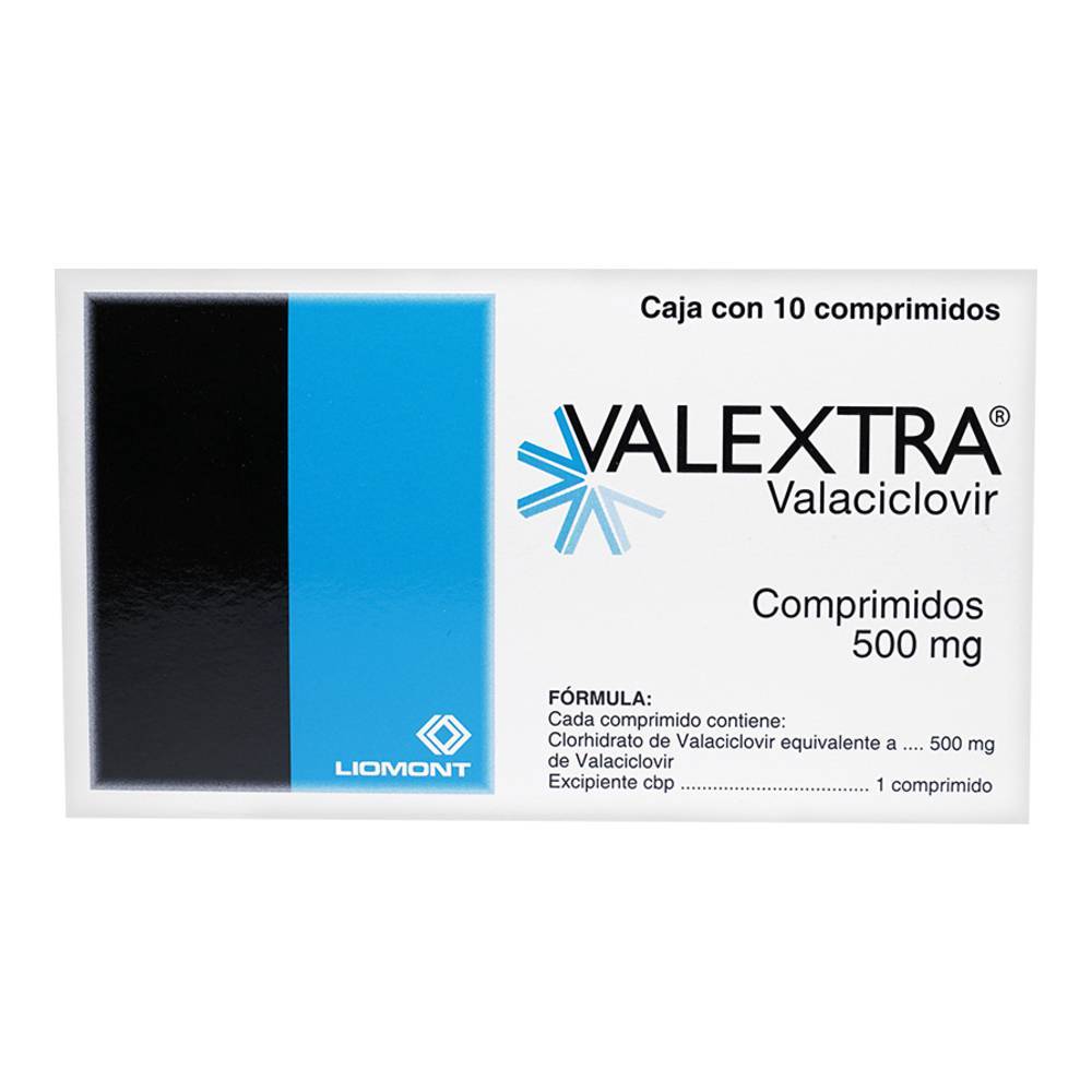 Liomont valextra valaciclovir comprimidos 500 mg (10 piezas)