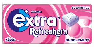 Extra Refreshers Bubblemint Sugar Free Chewing Gum Handy Box 7pcs