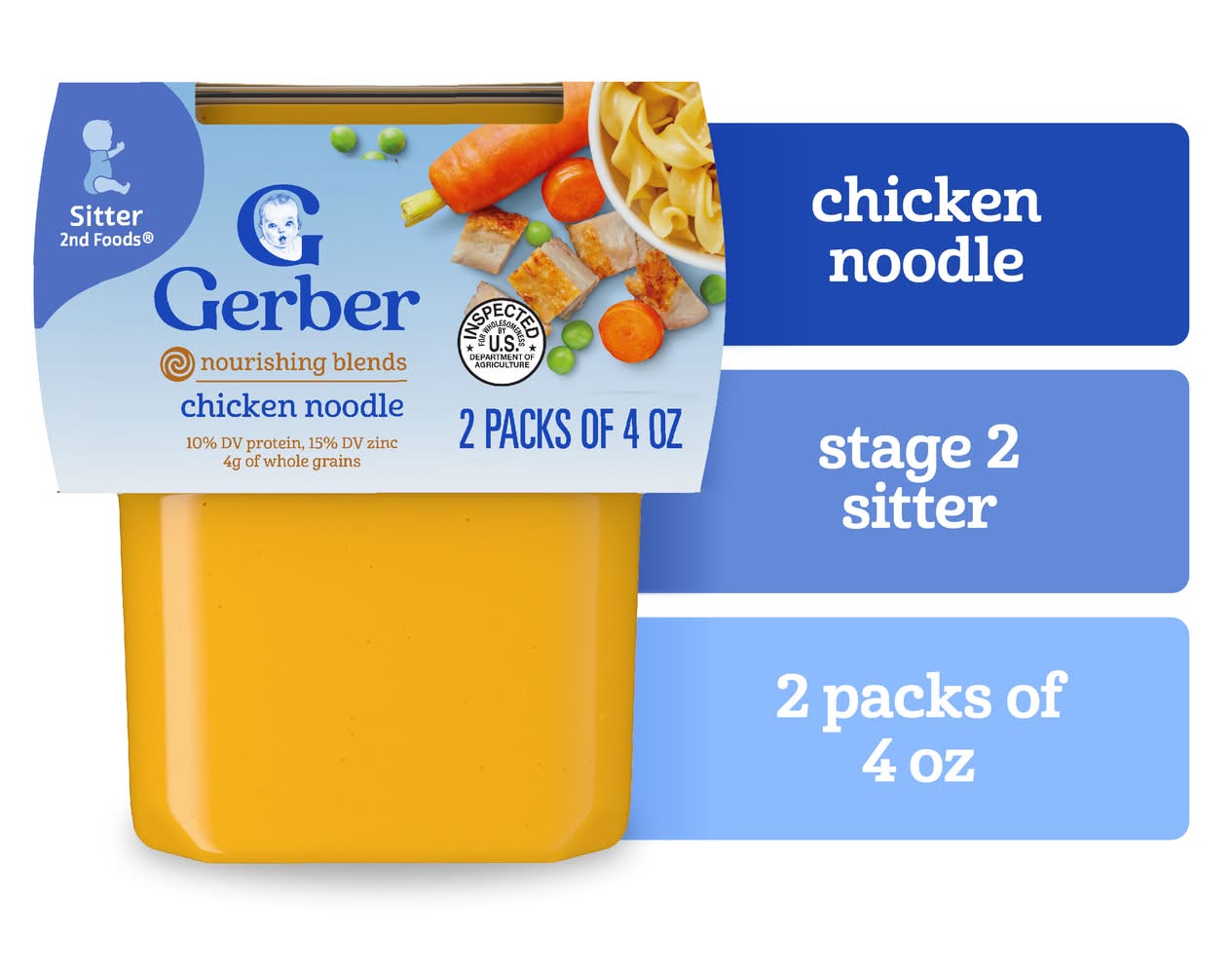 Gerber Sitter 2nd Foods Mealtime For Baby Power Blend Chicken Noodle (8 oz)
