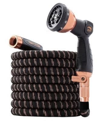 Pocket Hose Copper Bullet Expandable Water Garden Hose, 100 ft, Black