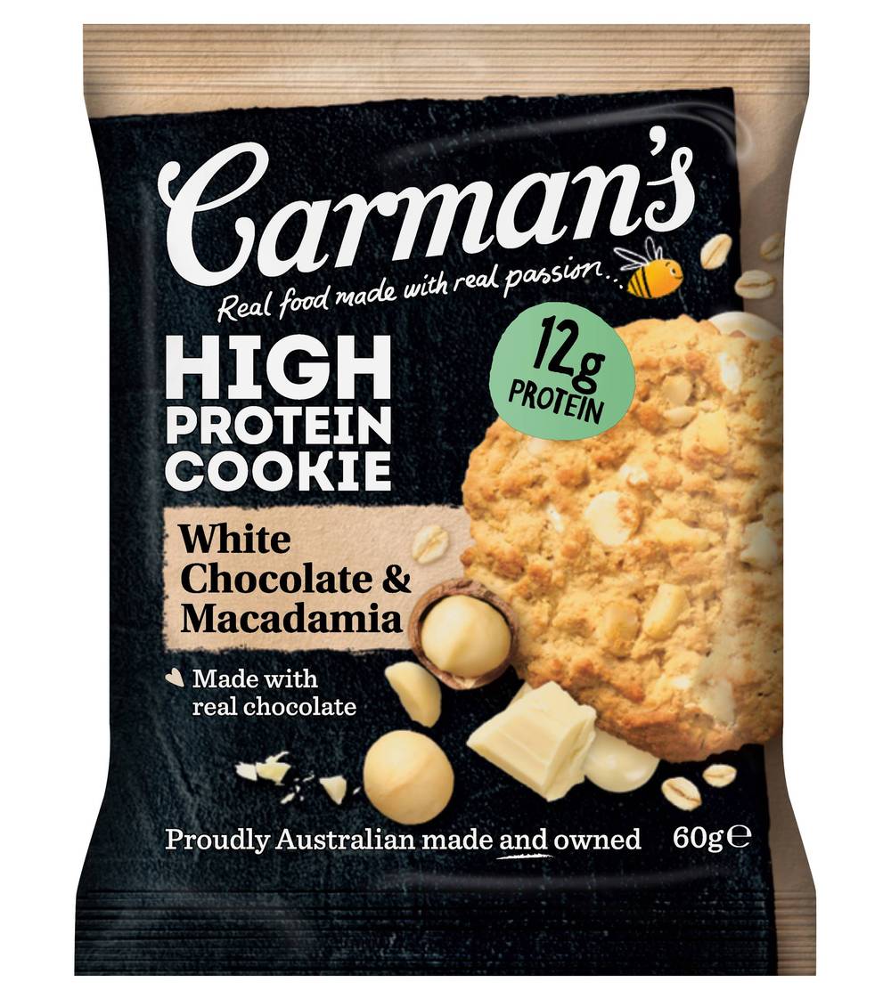 Carman's White Choc & Macadamia Protein Cookie 60g