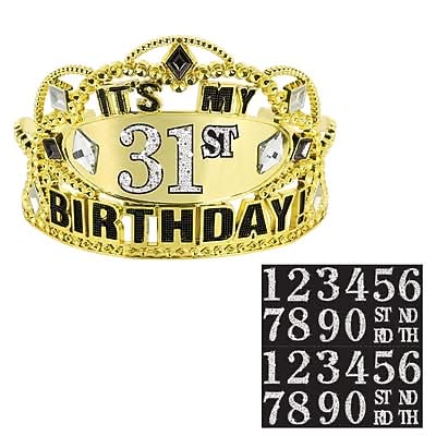 Party City It's My Birthday Add-An-Age Tiara, Multicolored (AM250773)