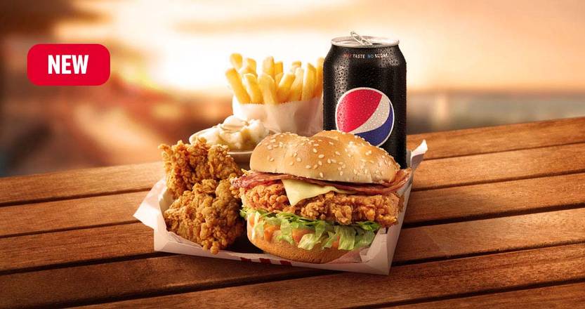 Zinger® Bacon & Cheese Burger Box Hot & Crispy™ 