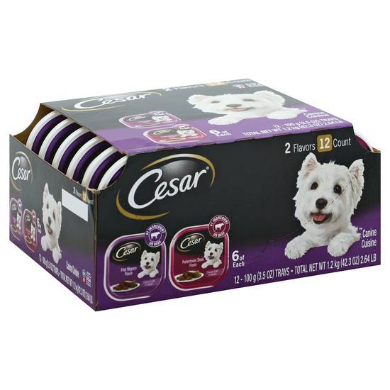 Cesar Filet Mignon Flavor/Porterhouse Steak Flavor Canine Cuisine (12 ct)