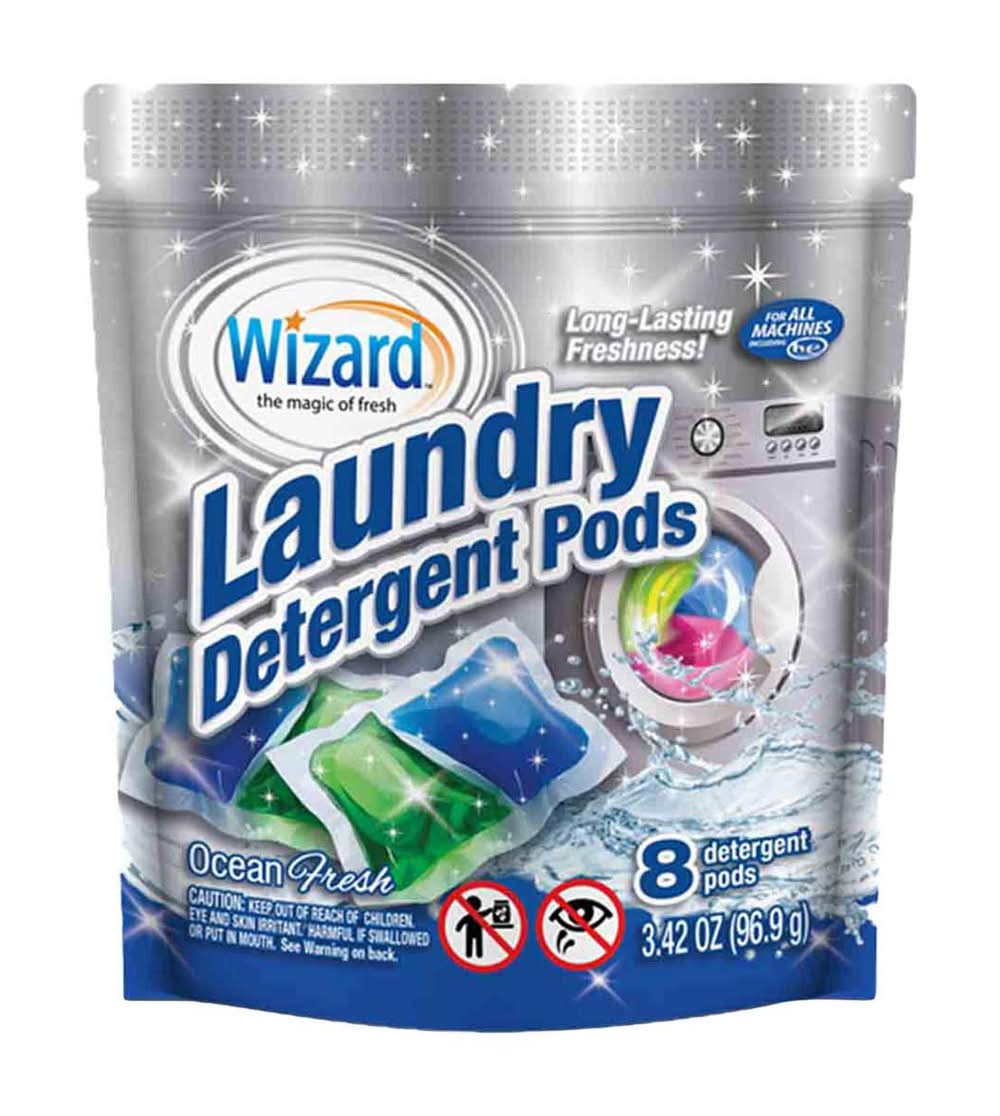 Wizard Laundry Detergent Pods, Ocean Fresh (3.42 oz, 8 ct)