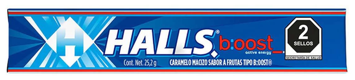 Halls · Caramelo macizo, boost (25,2 g)