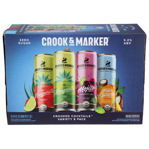 Crook & Marker Crooked Cocktails Variety 8 Pack Cans