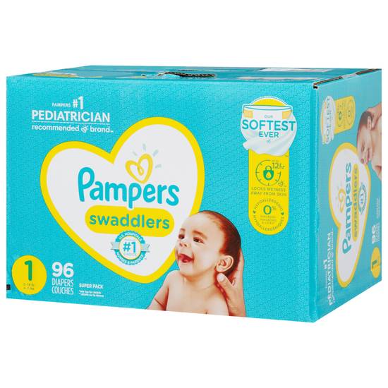 Pampers Swaddlers Diapers, Size 1-6, 112 ct.-210 ct.