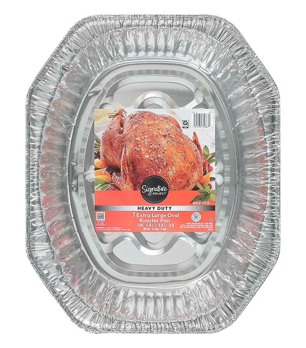 Signature Select Heavy Duty Oval Roaster Pan, Extra Large (0.09 kg)