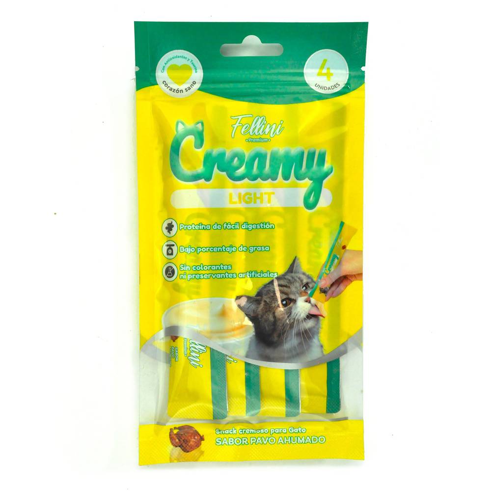 Fellini snack gato creamy pavo light (60 g)