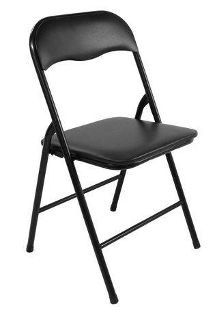 Enduro Bearings Vinyl Folding Chair, Black (2 kg)