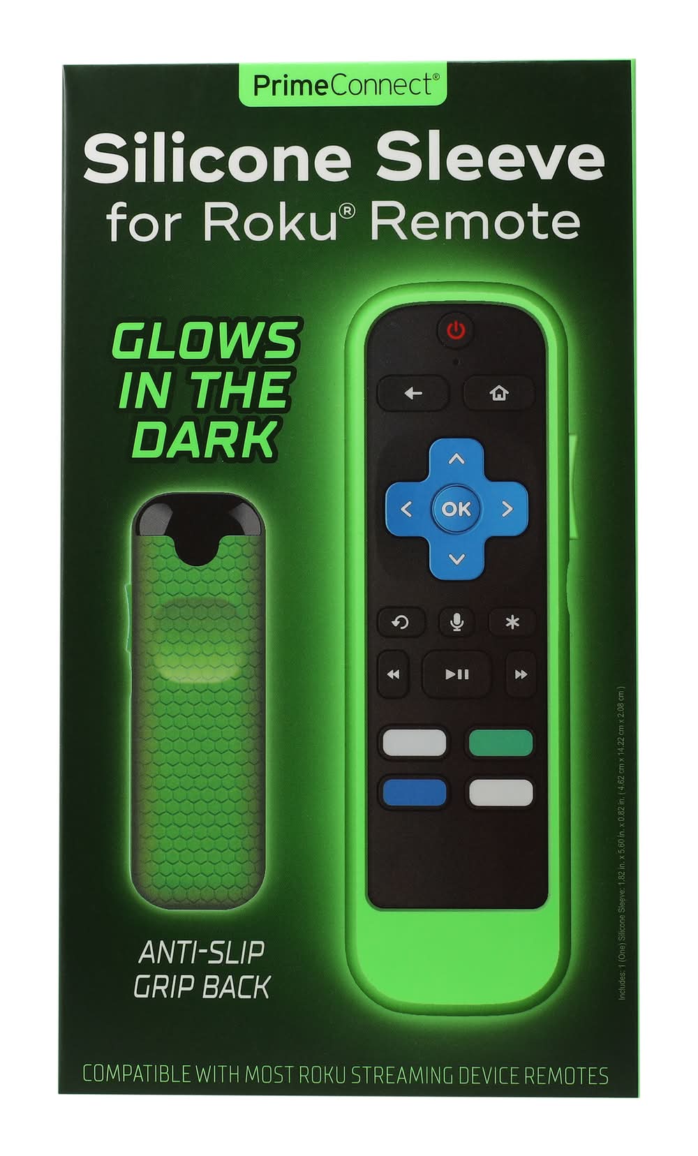 Glow in The Dark Silicone Sleeve For Roku® Remote Green