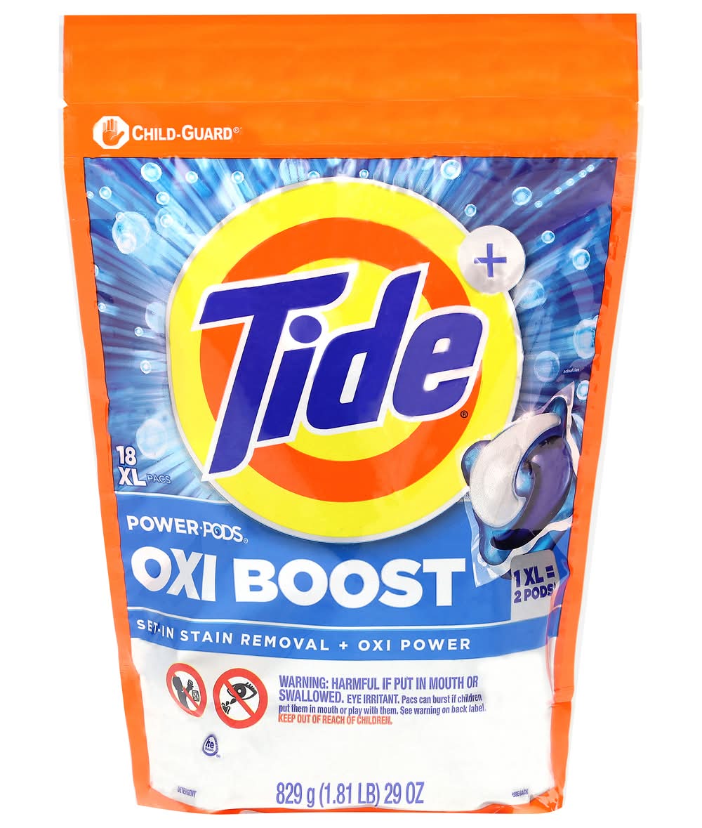 Tide Oxi Boost Power Laundry Detergent Pods (29 oz, 18 ct)