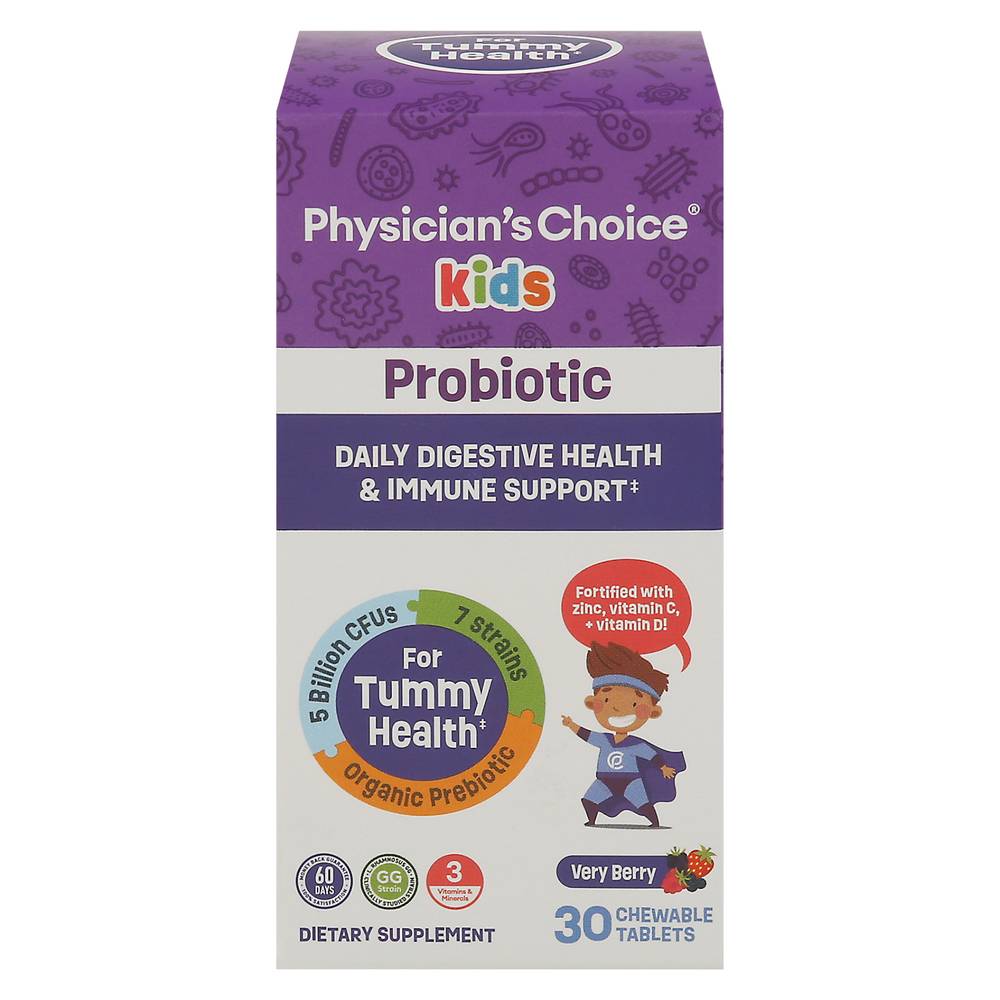 Physicians Choice Kids Probiotic Chewable Tablets, Very Berry (30 ct)