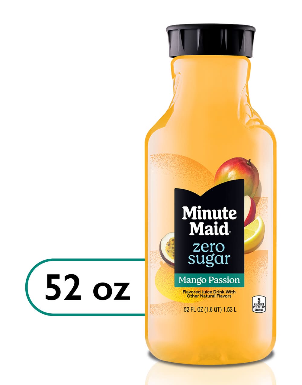 Minute Maid Zero Sugar Flavored Fruit Drink, Mango Passion (52 fl oz)