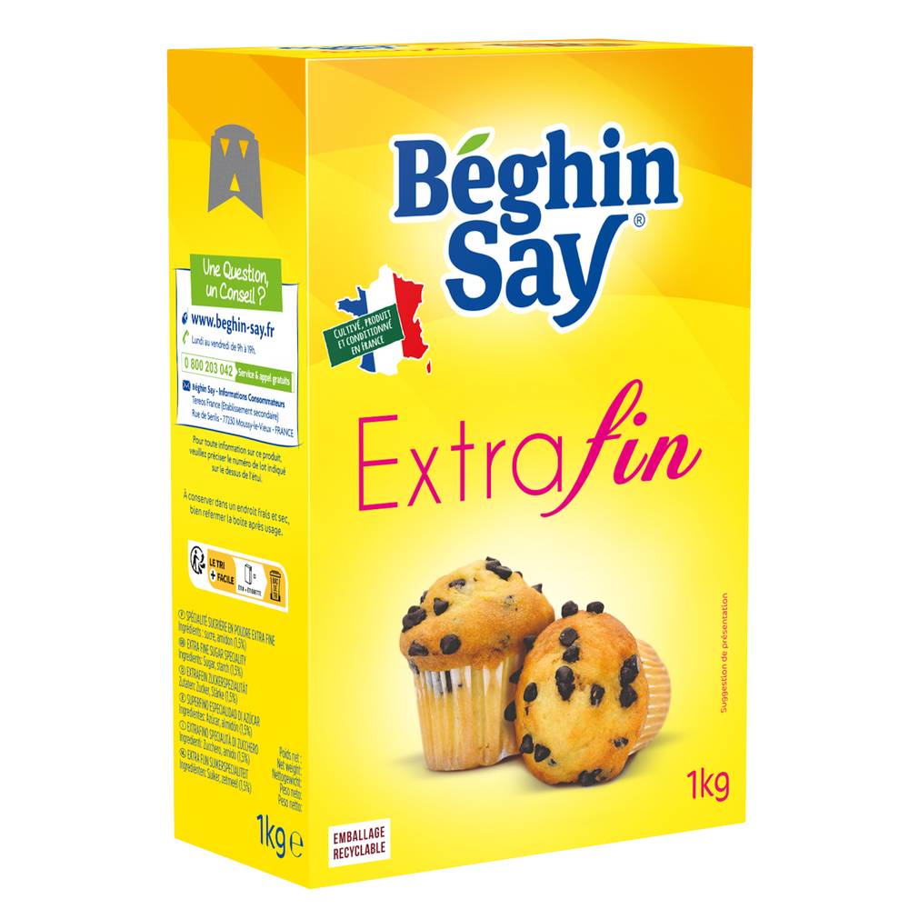 Béghin - Sucre extra fin etui bec verseur boite (1kg)