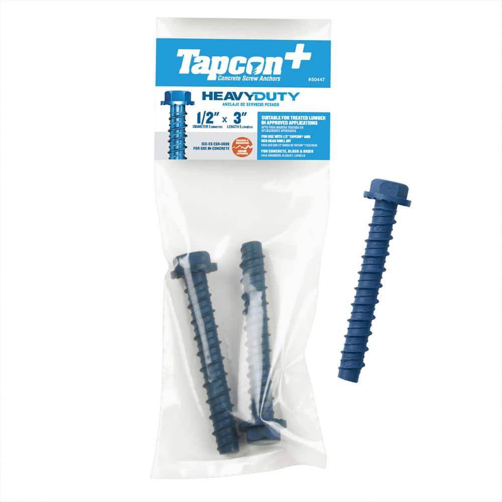 Tapcon 1/2 In. X 3 In. Hex-Washer-Head Large Diameter Concrete Anchors (2-Pack)