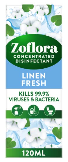 Zoflora Linen Fresh, 3 In 1 Action Concentrated Multipurpose Disinfectant (120ml)